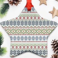 Christmas Star Flower Red Blue Ornament (star) by anzea