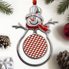 Christmas Star Red Green Metal Snowman Ornament by anzea