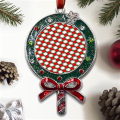 Christmas Star Red Green Metal X mas Lollipop With Crystal Ornament by anzea