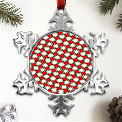 Christmas Star Red Green Metal Small Snowflake Ornament by anzea