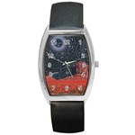 Astrology Surreal Surrealism Trippy Visual Art Barrel Style Metal Watch Front