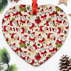 Santa Claus Patterns, Christmas Decorations Ornament (heart) by kyorashop23