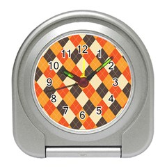 Halloween Argyle Pattern  Travel Alarm Clock by Safari