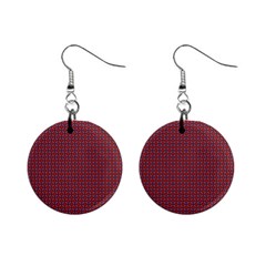 Brown Red Dot Pattern Mini Button Earrings