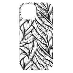 Black White Flower Texture Pattern Iphone 15 Plus Black Uv Print Pc Hardshell Case