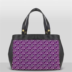 Violet White Pattern Oversize Office Handbag (2 Sides) by ytdream