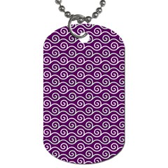 Violet White Pattern Dog Tag (two Sides) by ytdream