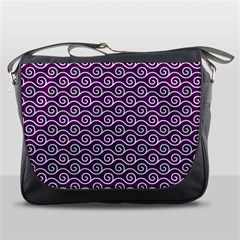 Violet White Pattern Messenger Bag by ytdream