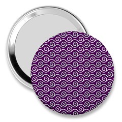 Violet White Pattern 3  Handbag Mirrors by ytdream