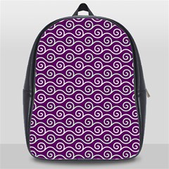 Violet White Pattern School Bag (xl) by ytdream