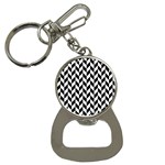 Black And White Pattern Bottle Opener Key Chain Front