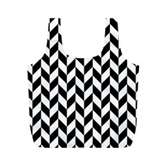 Black And White Pattern Full Print Recycle Bag (m) by ytdream