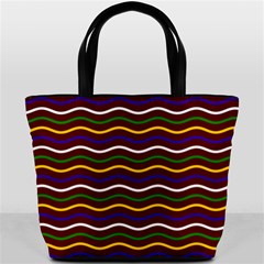 Multicolor Wave Pattern Bucket Bag by ytdream