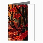 Forest Path Red Nature Greeting Card Left