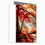 Forest Path Red Nature Greeting Card Right