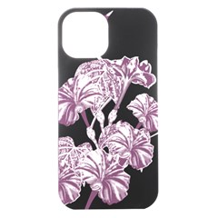 A Drawing Of A Plant With Purple Flowers Iphone 15 Plus Black Uv Print Pc Hardshell Case