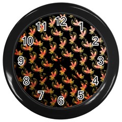 Regal Eagle Pattern Wall Clock (black) by ExtraAwesomeSauce