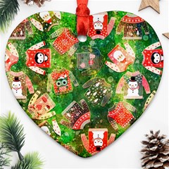 Christmas Ugly Sweater, Adoxali, Christmas, December, Santa Heart Ornament (two Sides) by kyorashop23