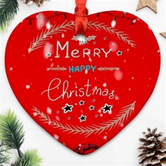 Merry, Happy Christmas, Christmas Gnome Heart Ornament (two Sides) by kyorashop23