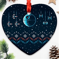 Star Wars Xmas, Star Wars, Christmas, Ugly Sweater Heart Ornament (two Sides) by kyorashop23