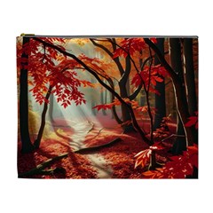 Forest Path Red Nature Cosmetic Bag (xl)