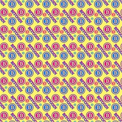 Colorful Bitcoin Pattern Play Mat (rectangle) by ExtraAwesomeSauce