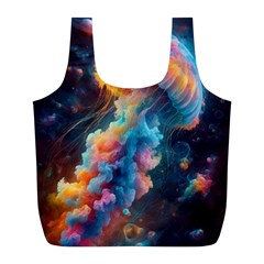 Cosmic Jellyfish Artwork Full Print Recycle Bag (l) by ExtraAwesomeSauce