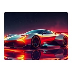 Futuristic Sports Supercar Two Sides Premium Plush Fleece Blanket (mini) by AIDreaming