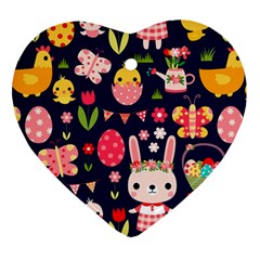 Bunny - Easter Pattern Ornament (heart) by kyorashop23