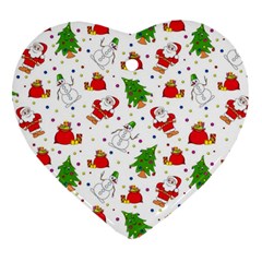 Christmas Pattern, Pattern, Christmas Heart Ornament (two Sides) by kyorashop23