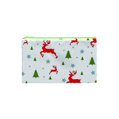 Christmas Texture, Pattern, Red, Craciun, Christmas, Snowflake, Cosmetic Bag (xs)