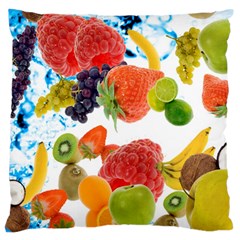 Fruits, Drip, Fruit, Paint, Spring Large Premium Plush Fleece Cushion Case (two Sides)