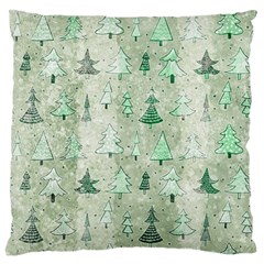 Green Christmas Trees, Cute, Doodle Standard Premium Plush Fleece Cushion Case (two Sides)