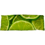 Lime Slices Close Up, Fresh, Fruit, Green Lemon 15 x40  Body Pillow Case Dakimakura (Two Sides) Front