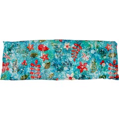 Snowy Winter Foliage, Adoxali, Christmas, Berry, Blue 25 x71  Body Pillow Case Dakimakura (two Sides)