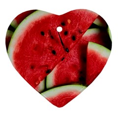 Watermelon, Fruit, Green, Red Ornament (heart) by kyorashop23