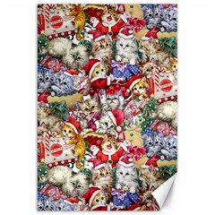 Pattern Kitten Christmas Canvas 20  X 30  by Bedest