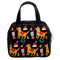 Funny Christmas Pattern Background Classic Handbag (two Sides)