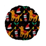 Funny Christmas Pattern Background Standard 15  Premium Round Cushions Front