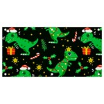 Christmas Funny Pattern Dinosaurs Banner and Sign 4  x 2  Front