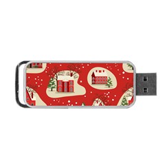 Christmas New Year Seamless Pattern Portable Usb Flash (two Sides) by Ket1n9