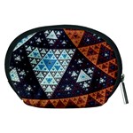 Fractal Triangle Geometric Abstract Pattern Accessory Pouch (Medium) Back