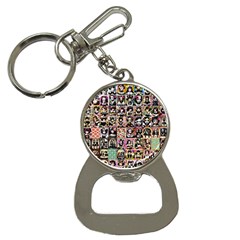 Spanish Gothic Girls Pattern Bottle Opener Key Chain by violetheavensky