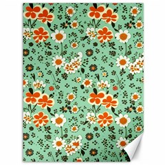 Retro 1960s Flowers Pattern 3 Canvas 36  X 48  by violetheavensky