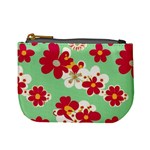 Retro 1960s Flowers Pattern Mini Coin Purse Front