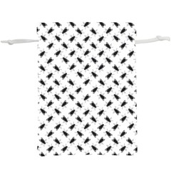 Fly Phot Motif Seamless Black And White Pattern Lightweight Drawstring Pouch (xl)