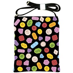 Ecstasy Pills Pattern Shoulder Sling Bag by Valentinaart