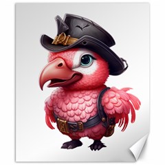 Kawaii Pink Parrot Pirate Canvas 8  X 10  by KawaiiArtStyle