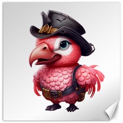 Kawaii Pink Parrot Pirate Canvas 12  X 12  by KawaiiArtStyle