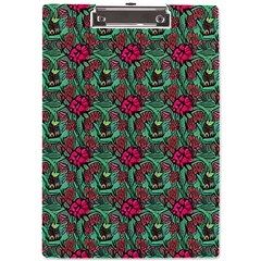 Retro 1880s Flowers Pattern 3 A4 Acrylic Clipboard by violetheavensky